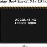 Accounting Ledger Book - A5 Ledger Book for Bookkeeping, Small Businesses & Personal Use, Expense Tracker Notebook for Tracking Money, Expenses, Deposits & Balance, 8.5" x 5.8", Black
