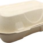 World Centric Compostable Fiber Hinged Hoagie Box 9x6x3 - Plant Fiber with no ded PFAS - 100 Pack