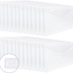 EOOUT 24pcs Clear Envelopes, Expandable Folders for Documents and Waterproof Folders with Snap Closure, A4 Size Letter Size, for School and Office Supplies