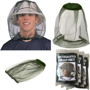 Mosquito He Mesh Nets,Gnat Face Netting Protection, Fly net for Garden,Camping,Hunting,Mosquito Netting for He and face,Personal Mosquito hat net mask(3pcs, Black, Gray, Military)