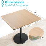 Kaboon Universal Table Top 36 x 36 inches Squre Pack of 2, Reversible Melamine Countertop Only, Home or Commercial Indoor Use, Light Walnut