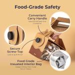 Fit Meal Prep 5 Pack 96 oz Disposable Coffee Dispensers with Handle, Insulated Coffee to Go Storage Containers, Cold Hot Drink Dispenser Bulk for Party, Catering, Office, Take Out