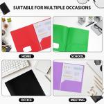 Plastic Folders with Pockets, 6 Pack Document Folders with Business Card Slot, 2 Pocket Folders Back to School Supplies for Kids, Office