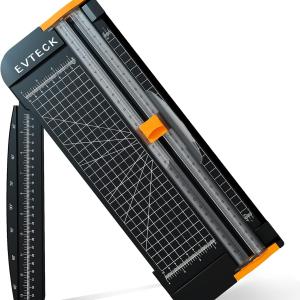 Evteck Paper Cutter 12 Inch Paper Trimmer Slider Crafting Scrapbooking Supplies for A4 Vinyl Photo Cardstock with Security Ble and Foldable Ruler
