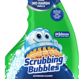 Scrubbing Bubbles Mega Bathroom and Shower Cleaner Spray, Foaming Action Removes Limescale and Soap Scum, Rainshower Scent, 32oz