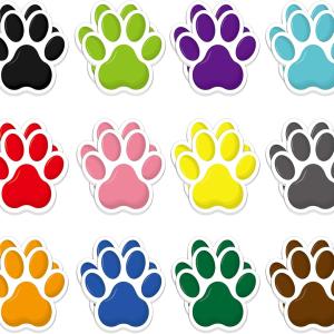600Pcs Paw Print Note Ps, Colorful Paw Shaped Sticky Notes Kawaii Fun Animal Sticky Notes Ps Dog Party Pocket Noteps Cartoon Memo Ps for Dog Lovers School Home Office Supplies