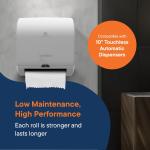 Industrial Paper Towels 10 x 800 White Roll Towels High Capacity Premium Quality (TAD Fabric Cloth Like Texture) Fits Touchless Automatic Commercial Towel Dispenser (Packed 6 Rolls)