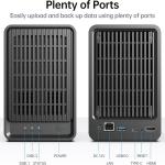 Yxk Zero1 2-Bay Desktop NAS, Maximum 60TB (Diskless), User-Friendly Home NAS Storage, Private Security & Remote Access, Silent, 4GM RAM, 2.5GbE Port, 4K HDMI, Network Attached Storage