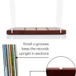 MÖNKE Premium Vinyl Record Storage - a Mid-Century Style Record Holder for Albums, 60-70 LP Capacity - Complements Any Record Player (Brown)