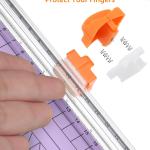 Firbon Purple A5 Paper Cutter, Straight Small Paper Trimmer with Side Ruler for Scrapbooking Craft, Paper, Coupon, Label, Cardstock