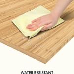 FLEXISPOT Whole Piece 55"x28" Desk Board for Electric Standing Desk Curved Natural Bamboo