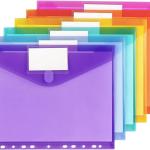 Tamaki 6 Pack Binder Pocket Folders, Binder Folders with Pockets for School Supplies, Letter Size, 11 Holes, Colorful