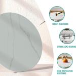 36" Round Tempered Glass Table Top, Marble Glass Surface Protector Heat & Scratch Resistant Multipurpose for Dining, Coffee, Restaurant, Office and End Table (White Marble Pattern, 36 Inch)