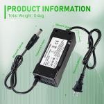 29.4V 4A Lithium Battery Charger for 24V Battery, DC 5.5x2.1/2.5mm Connector, Smart Shut-Off Protection, Fast Charging