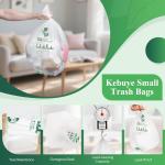 Small Trash Bags 1.2 Gallon, Biodegrable Gallon Waste Bag, Mini Compostable Strong Bathroom Wastebasket Can Liners Garbage Bags for Home Office Kitchen Fit 5 Liter 5L, 1 Gal, White