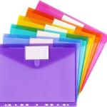 Tamaki 6 Pack Binder Pocket Folders, Binder Folders with Pockets for School Supplies, Letter Size, 11 Holes, Colorful