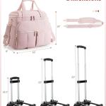 Rolling Teacher Bag with 15.6" Laptop Compartment & Accordion File Organizer, Wheeled Work Briefcase Tote with Detachable Trolley for Women, Pink
