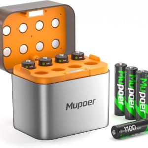 Rechargeable AAA Batteries with Box,Battery Box for AA/AAA Rechargeable Battery,Triple AAA Batteries NiMH 8 Pack 1100mAh 1.2V,3A Pilas Recargables,Removable Fast Charging for Lithium,Phone Batteries