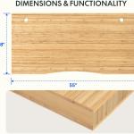 FLEXISPOT Whole Piece 55"x28" Desk Board for Electric Standing Desk Curved Natural Bamboo