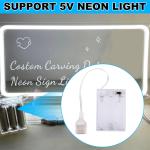 2pcs Portable Battery Pack for 5V LED Neon Sign, Power Supply Battery Box Converts USB Neon Lights to Battery-Operated for Home Office Outdoor Use