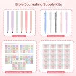 Bible Cover Case for Women, Large Bible Bag with Removable Pencil Case, Water Bottle Pocket and Shoulder Strap for Bible Study Supplies, Church Carrying Journaling Kit, Christian Gift for Women