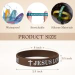 60 Pieces Jesus Loves You Silicone Wristbands - Colorful Christian Bracelets Bulk - Motivational Rubber Inspirational Bracelet for Men Women Party Favors