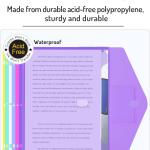 Forvencer Binder Pocket, 10 Pack Super Heavyweight Plastic Folders with Tight Closure, Folders with Pockets Side Loing, Binder Organizer, Binder Dividers with Pockets, Letter Size, Assorted Colors