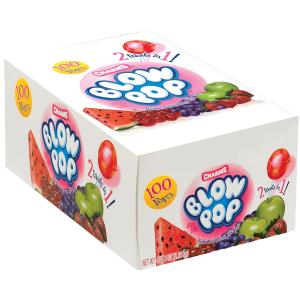 Charms Blow Pop Lollipops - Individually Wrapped Dual Candy and Gum Suckers - Peanut Free, Gluten Free - Bulk Treat for Kids and ults - Assorted Flavors, 100 Count (4 lb 1 oz.)