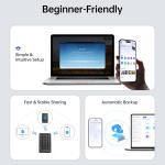 Yxk Zero1 2-Bay Desktop NAS, Maximum 60TB (Diskless), User-Friendly Home NAS Storage, Private Security & Remote Access, Silent, 4GM RAM, 2.5GbE Port, 4K HDMI, Network Attached Storage