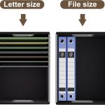 Huolewa Faux Leather File Organizer Box with Lid, Collapsible Hanging File Folder Box Organizer with Plastic Slides, Decorative Home/Office Filing Boxes for File and Folder Storage - Dark Brown