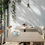 Kaboon Universal Table Top 36 x 36 inches Squre Pack of 2, Reversible Melamine Countertop Only, Home or Commercial Indoor Use, Light Oak