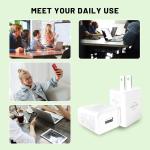 USB A Charger 1A/5V Single Port USB Wall Plug 5W Wall Plug Brick Portable Travel Power apter UL Listed 2 Pack (Black+White)