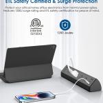 Jgstkcity Desk Clamp Power Strip USB C,40W Total Fast Charging Station,4 PD 20W USB C Ports,Desk Edge Mount Surge Protector,5 Outlets,Fit 1.96" Tabletop Edge,ETL Listed