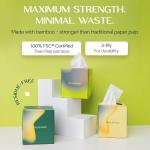 Bamboo Facial Tissue | 3-Ply Strong | Lint-Free, Fragrance-Free | Gentle for Sensitive Skin | BPA & PFAS-Free, FSC Certified | 8 Cube Boxes (480 Sheets) | PALM NAKI