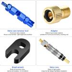 26 Pieces Presta Valve Core Repair Kit，Tubeless Valve&Presta Valve Caps；Valve Core Removal Tool and apter with Black Tire Valve Caps