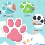 600Pcs Paw Print Note Ps, Colorful Paw Shaped Sticky Notes Kawaii Fun Animal Sticky Notes Ps Dog Party Pocket Noteps Cartoon Memo Ps for Dog Lovers School Home Office Supplies