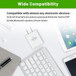 USB A Charger 1A/5V Single Port USB Wall Plug 5W Wall Plug Brick Portable Travel Power apter UL Listed 2 Pack (Black+White)