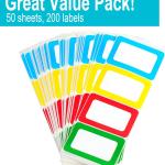 Colorful Plain Name Tag Labels 200 Stickers Name Tag Stickers 3 1/2 X 2 1/4 Name Labels for Office, Meeting, School and Home