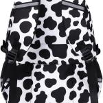 abshoo Big Student Laptop Backpack For College Women Middle High School Teen Girls Bookbag Travel Daypack (Cow Print Black)