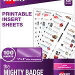 Avery Reusable Magnetic Professional Name Bge System Refills, Inserts for 1" x 3" Name Tags, Compatible with Laser Printers, 100 Clear Printable Inserts (71210)