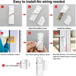 Security Door Window Alarm, Wireless Sensor Door Window Burglar Alarm, Door Alarms for Kids Safety, Easy Installation Doorbell Alarms for Office House Window Pool (4 Pack)