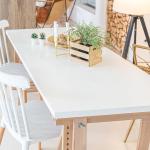 Kaboon 60x24 inches Tabletop, Solid One-Piece Desktop for Sit Stand Desk, Double Desks, L Desk DIY,Wood Countertop Home or Commercial Use,1 inch Thick, White, 23.62" D x 59.1" W