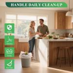 Small Trash Bags 1.2 Gallon, Biodegrable Gallon Waste Bag, Mini Compostable Strong Bathroom Wastebasket Can Liners Garbage Bags for Home Office Kitchen Fit 5 Liter 5L, 1 Gal, White