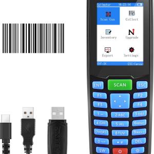 Inventory Scanner, Wireless Barcode Scanner Portable 1D Handheld Bar Code Scanners for Collector Data Terminal Inventory Device 2.8" LCD Screen Barcode Reer for Warehouse, Library, Store