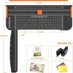 Evteck Paper Cutter 12 Inch Paper Trimmer Slider Crafting Scrapbooking Supplies for A4 Vinyl Photo Cardstock with Security Ble and Foldable Ruler
