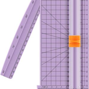 Firbon Purple A5 Paper Cutter, Straight Small Paper Trimmer with Side Ruler for Scrapbooking Craft, Paper, Coupon, Label, Cardstock