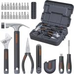 Teslong 27 Pcs Home Repair Tool Kit, Basic Hand Tool Set with Storage Case, Screwdriver, Wrench, Hammer, Tape Measure, Pliers, Utility Knife, Household Essentials tool Set for Car Dorm Repairs & DIY
