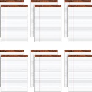 TOPS 8.5 x 11 3/4 Legal Ps, 12 Pack, The Legal P Brand, Wide Ruled, White Paper, 50 Sheets Per Writing P, Me in the USA (7533)