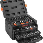 VEVOR Mechanics Tool Set and Socket Set, 1/4" 3/8" 1/2" Drive Deep and Standard Sockets, 450 Pcs SAE and Metric Mechanic Tool Kit with Bits, Combination Wrench, Hex Wrenches, Accessories, Storage Case
