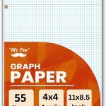 Mr. Pen- Bulk Graph Paper P 11"x8.5", 24 Pack, 30 Sheets/Pack, 4x4 Qu-Ruled Graph Paper, 4 Squares per Inch, Bulk Grid Paper P, Square Graphing Paper, 11 Inch x 8.5 Inch, White